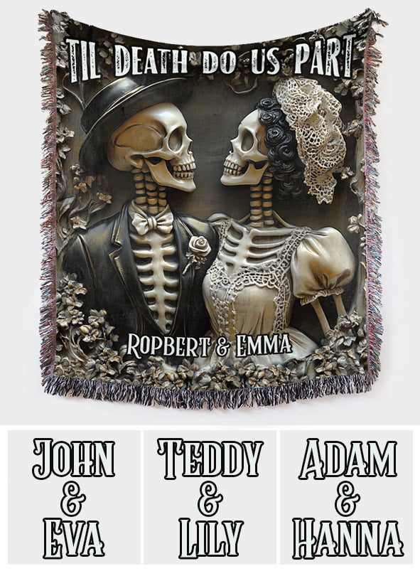 Jusqu'à ce que la mort nous sépare - Couverture tissée personnalisée pour couple
