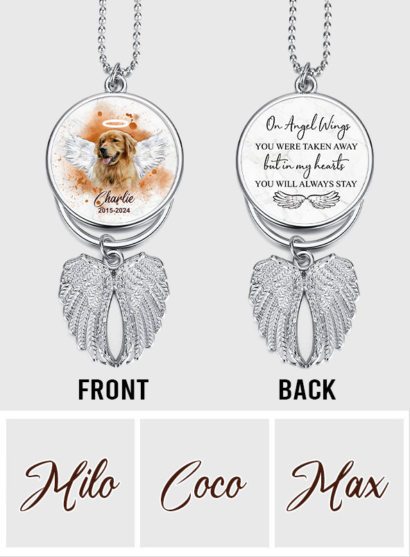 On Angel Wings You Were Taken Away - Personalized Dog Wings Ornament