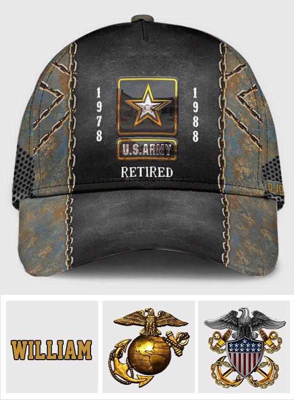 Retired Veteran American Pride - Personalized Veteran Classic Cap