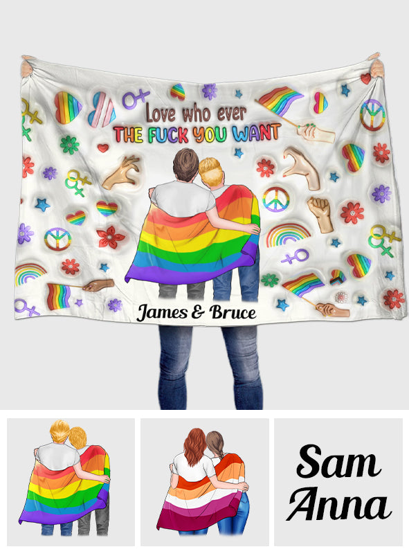 Love Whoever You Want - Personalized LGBT Support House Flag