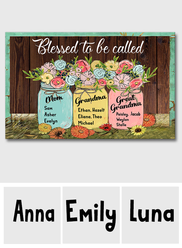 Bénie d'être appelée - Toile et affiche personnalisées pour grand-mère