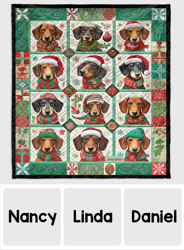 Magnifiques teckels pour Noël - Couverture personnalisée avec des teckels