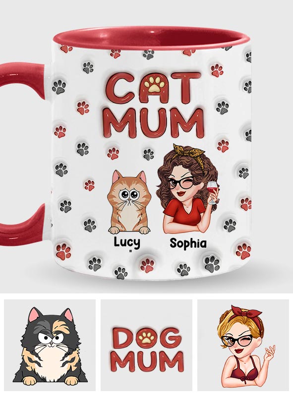 Mug personnalisé Fur Mama - Motif chat