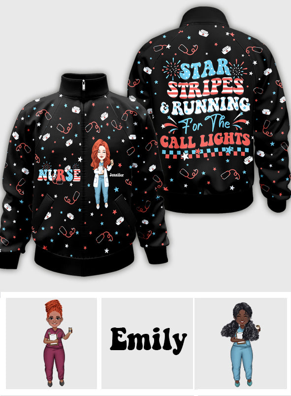 Veste zippée personnalisée pour infirmière, idéale pour la fête du 4 juillet