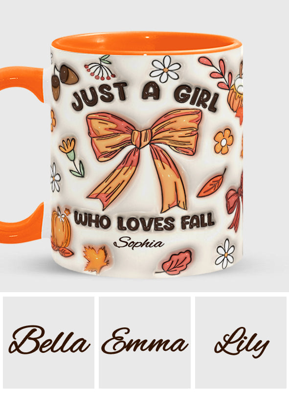 Mug personnalisé « Juste une fille qui adore l’automne »