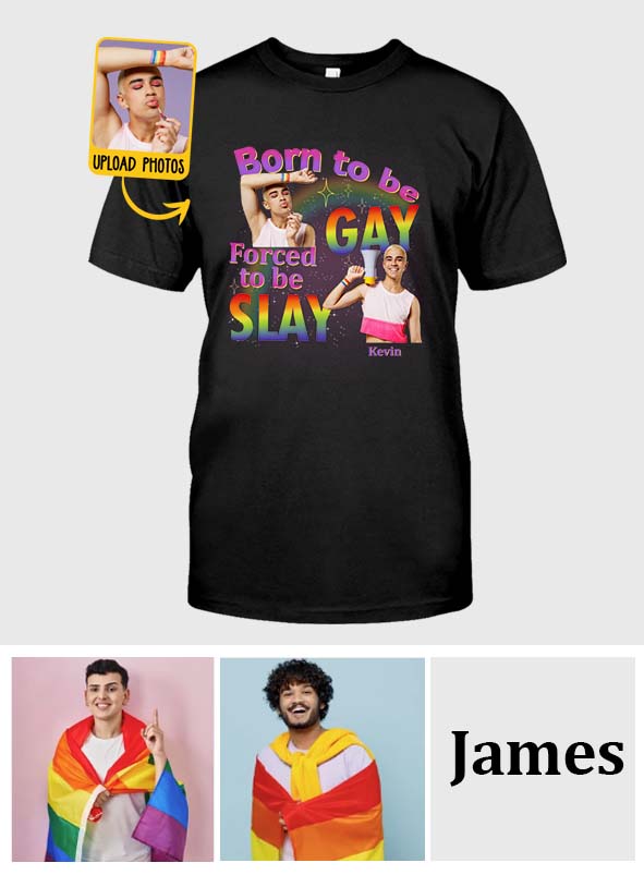 Né pour être gay, force à être assassin - T-shirt et sweat à capuche personnalisés de soutien LGBT