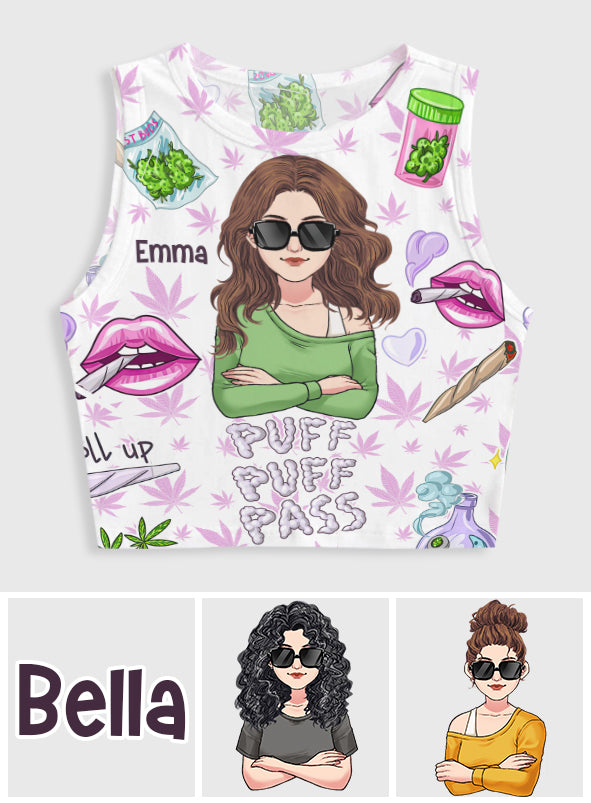 Débardeur court personnalisé Puff Puff Pass - Weed Crop