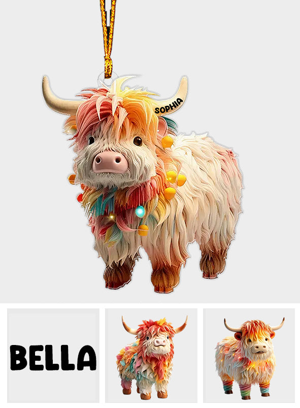 Love Highland Cows - Personalized Custom Shaped Ornament