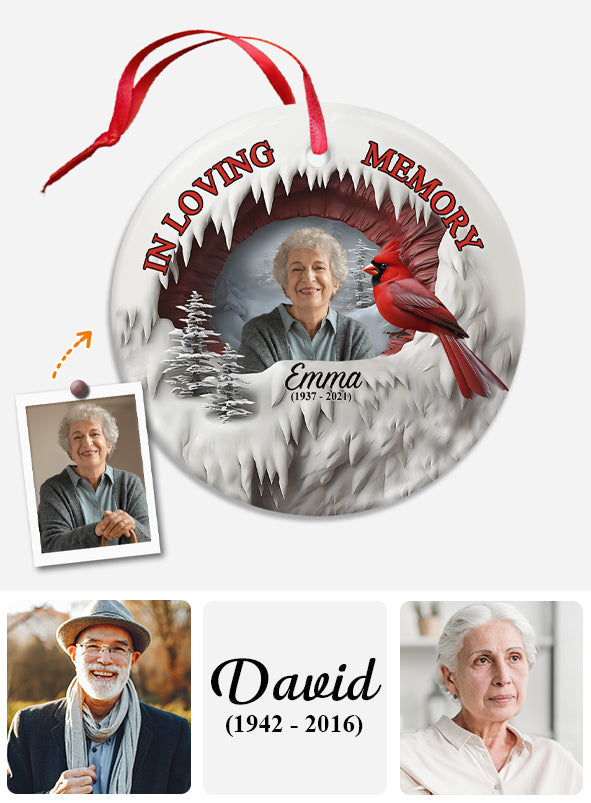 Toujours dans mon cœur - Ornement commémoratif personnalisé en céramique (cercle)