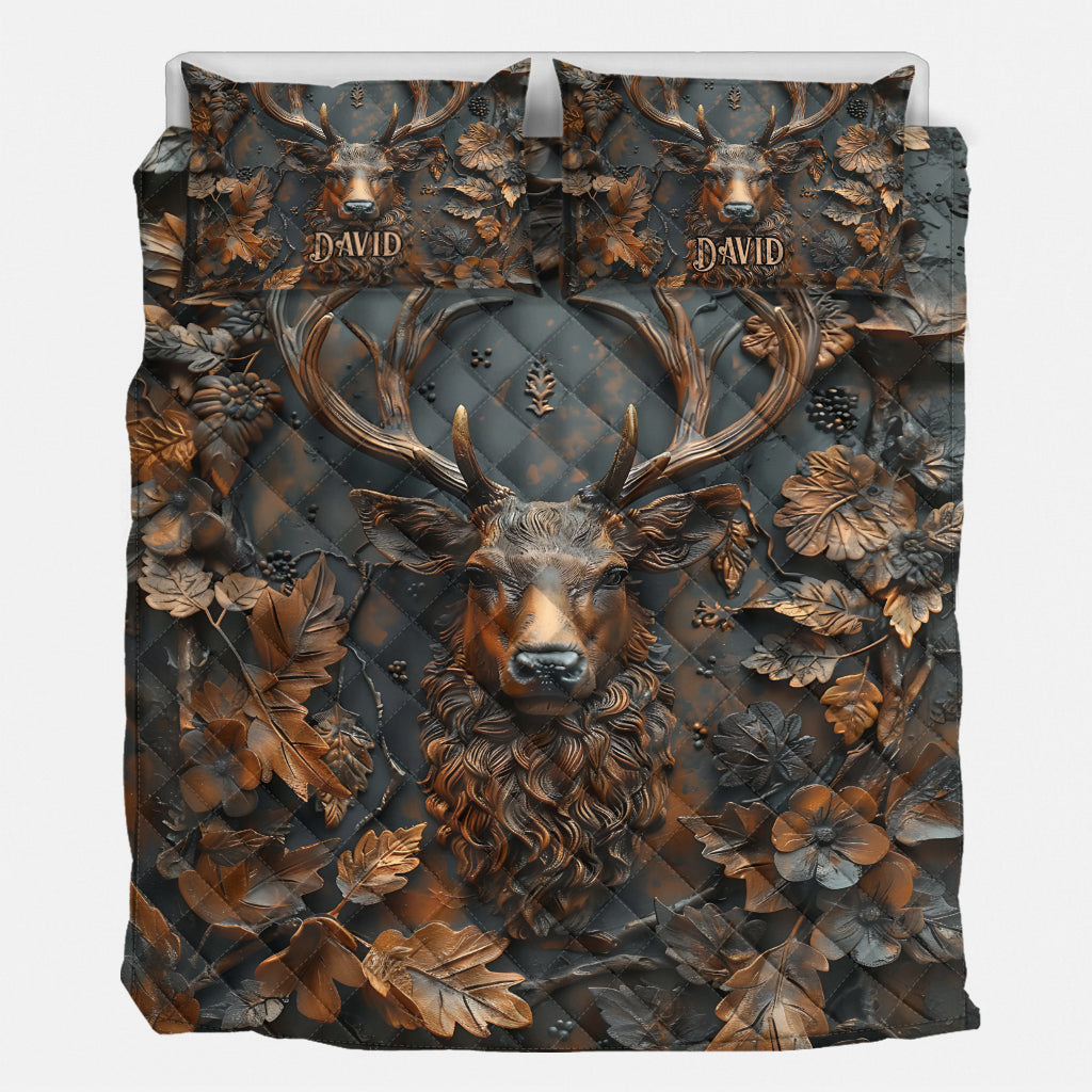 Cool Deer - Personalized Hunting Quilt Set