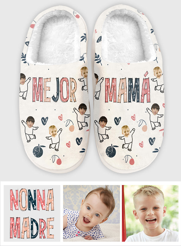 Mejor Mamá Feliz Día de la Madre - Chaussons Mère Personnalisés