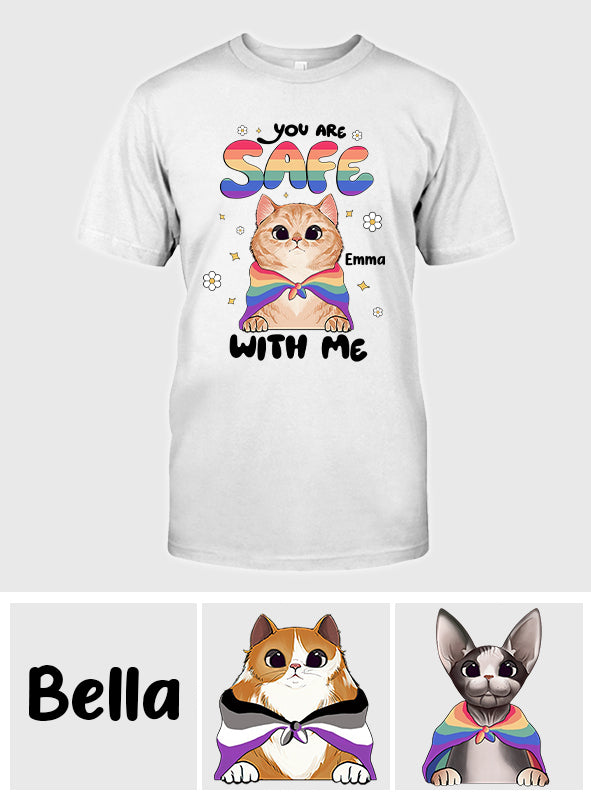 Tu es en sécurité - T-shirt et sweat à capuche personnalisés de soutien LGBT