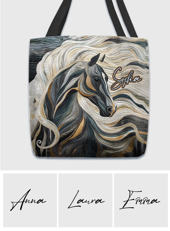Love Horses - Personalized Horse Tote Bag