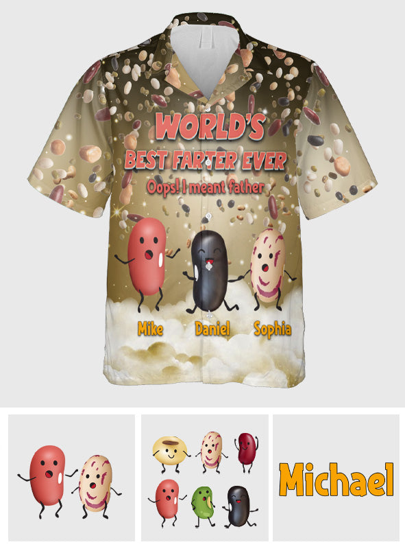 T-shirt hawaïen personnalisé « Le meilleur péteur du monde » (humour)