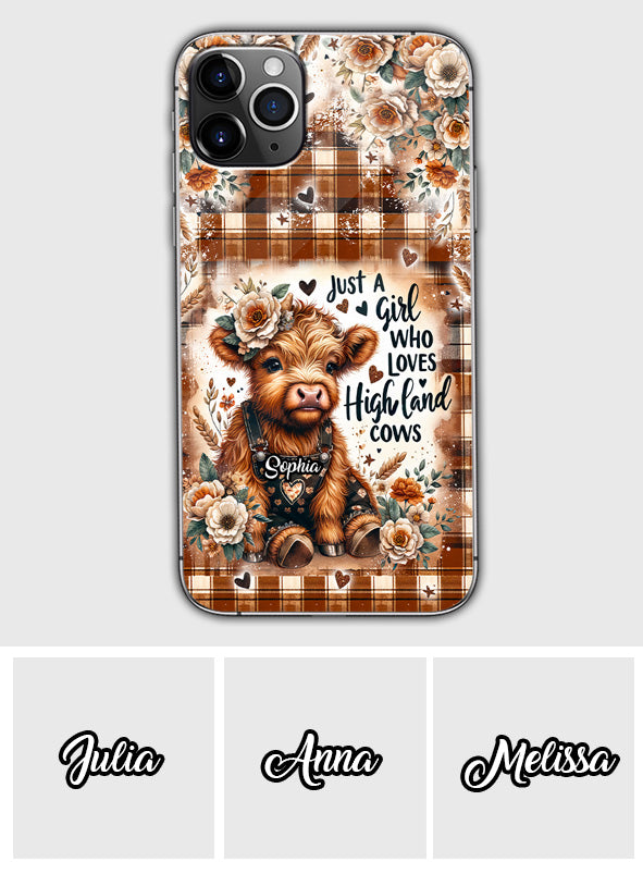 Juste une fille qui aime les vaches des Highlands - Coque de téléphone personnalisée