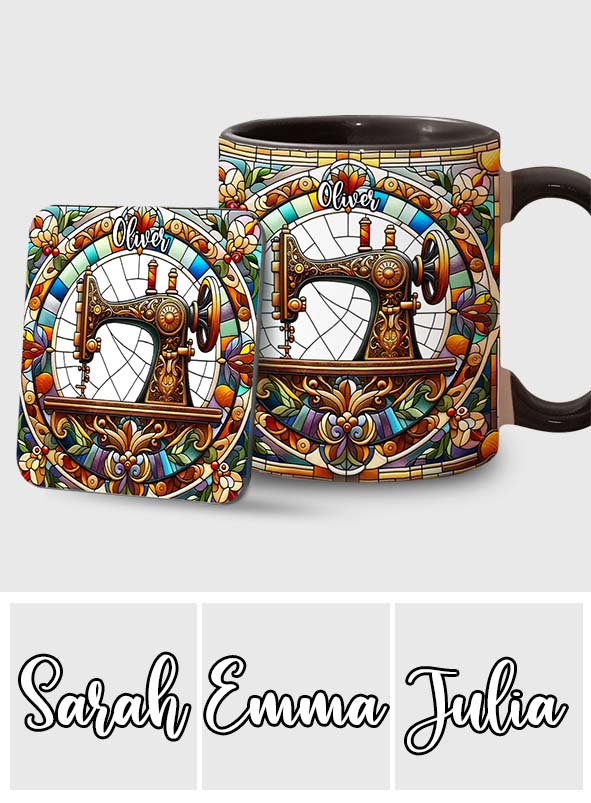 Mug personnalisé « Machine à coudre colorée » - Motif couture