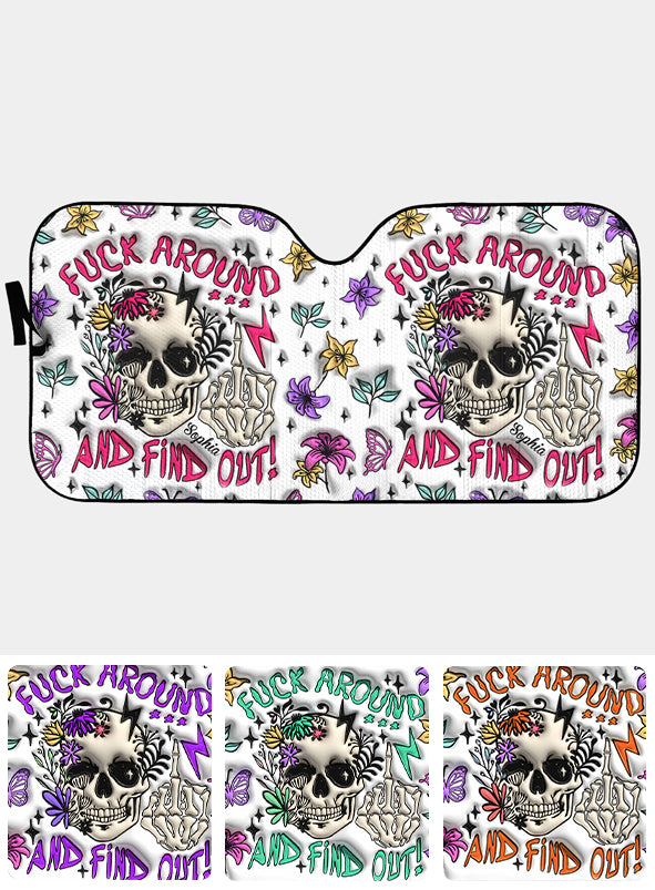 Fais des bêtises et découvre - Pare-soleil de voiture personnalisé en forme de crâne