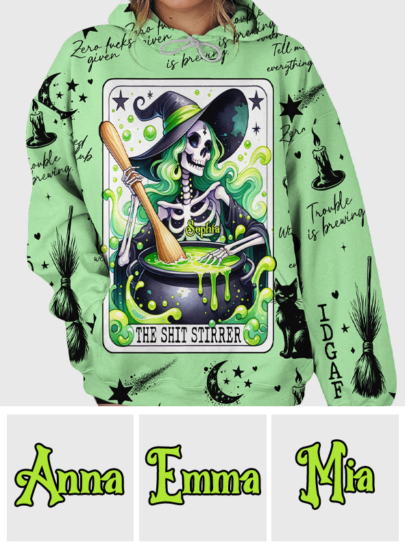 T-shirt personnalisé « La faiseuse de troubles » - Sorcière intégrale