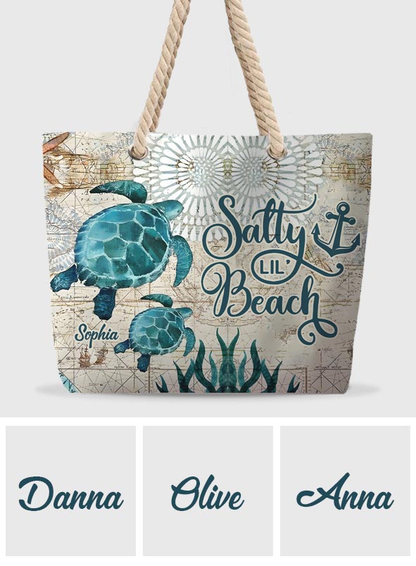 Salty Lil' Beach - Personalized Turtle Beach Bag