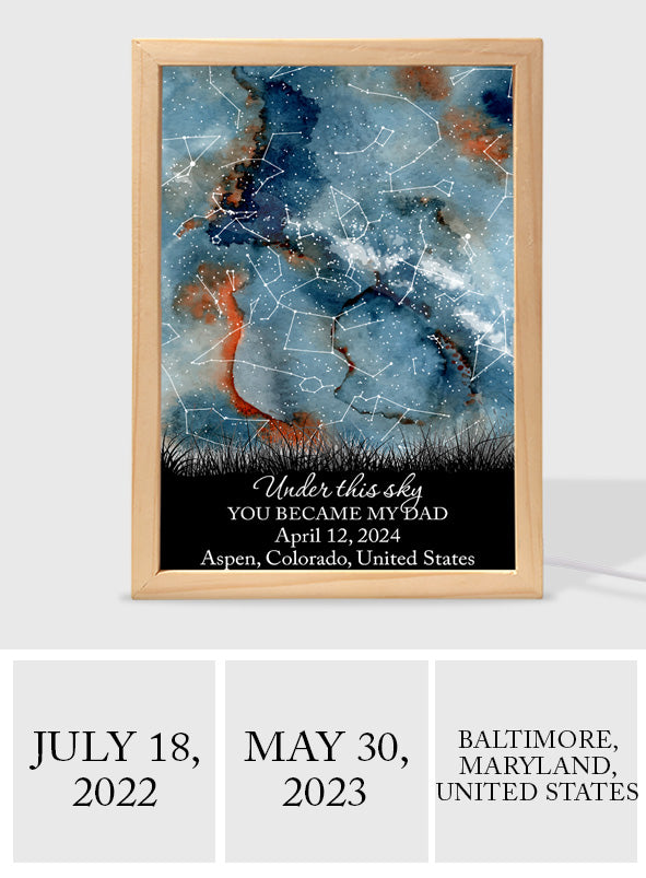 Là où tout a commencé - Cadre photo personnalisé pour papa avec boîte lumineuse