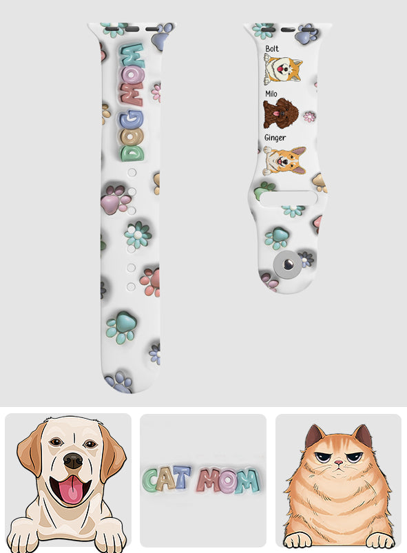 Maman d'animal de compagnie - Bracelet Apple Watch personnalisé pour chien