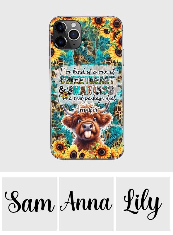Sassy Highland Cow - Personalized Phone Case