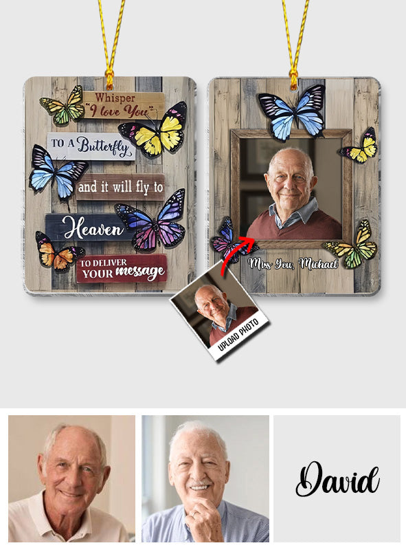 Murmurer « Je t'aime » à un papillon - Ornement commémoratif personnalisé