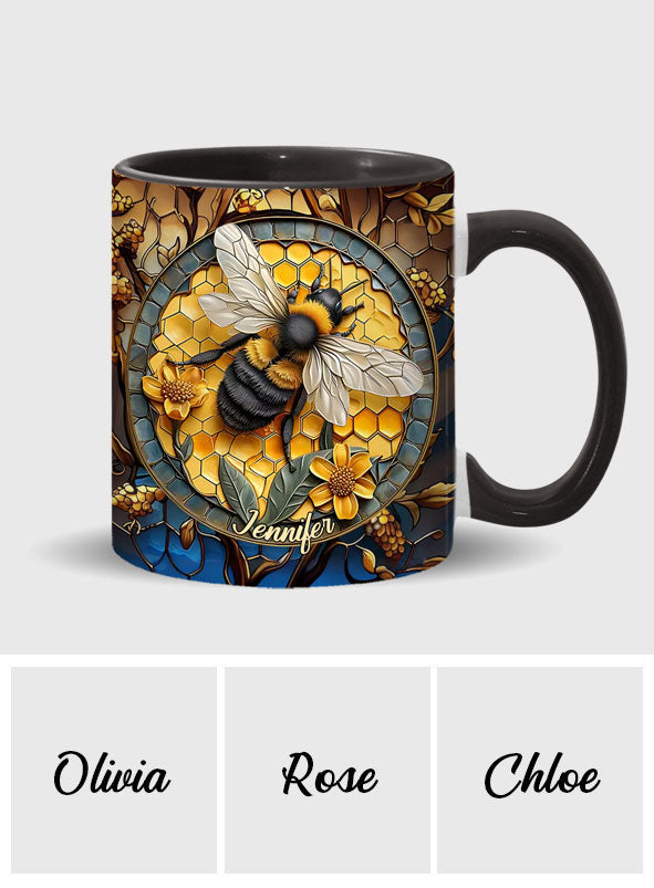 Mug personnalisé motif abeille - Nid d'abeille
