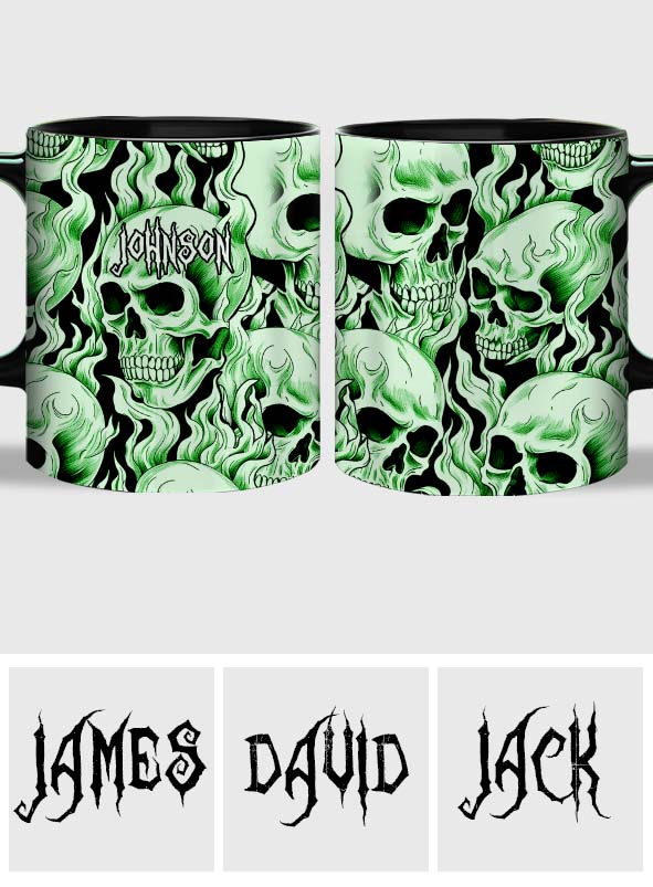Mug personnalisé Tête de mort verte