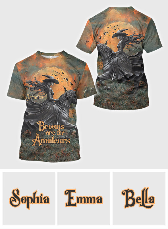 Les balais, c'est pour les amateurs - T-shirt personnalisé avec motif cheval