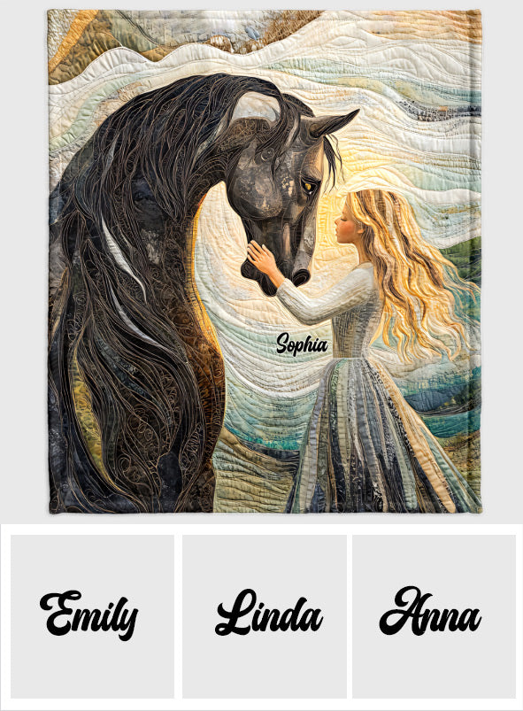 Juste une fille qui aime les chevaux - Couverture à cheval personnalisée