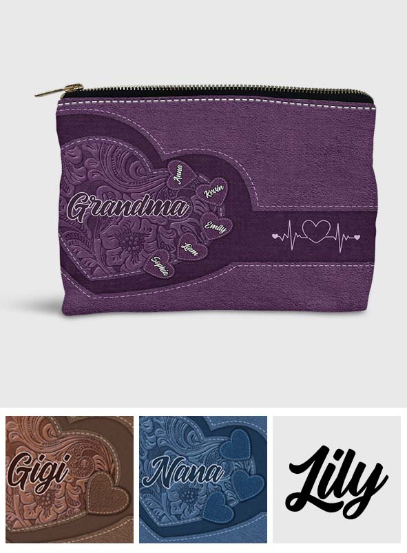 Grandma's Heart - Personalized Grandma Pouch