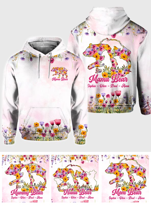 T-shirt personnalisé « Maman Ours » - T-shirt intégral pour maman