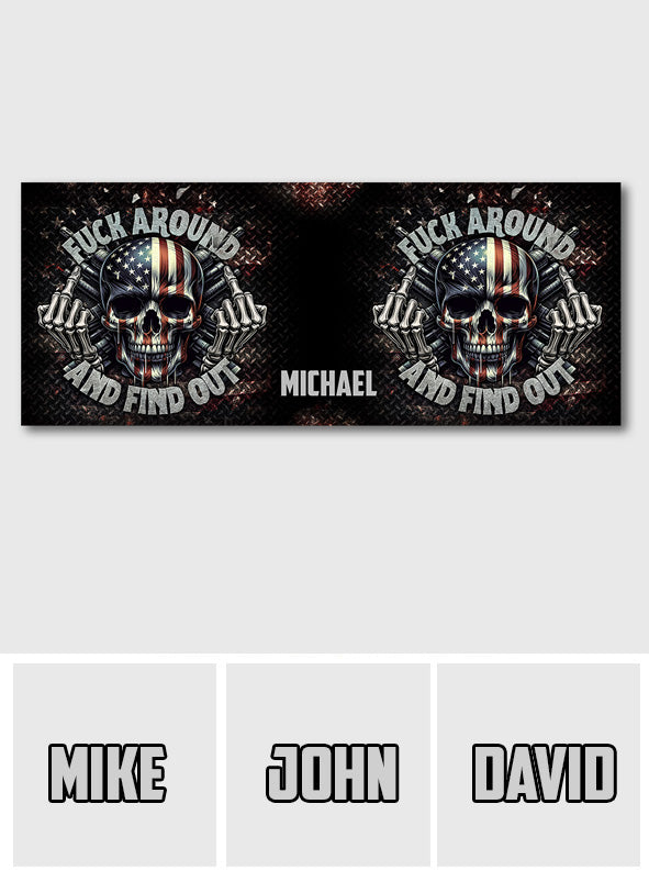 Squelette drapeau américain - Autocollant personnalisé tête de mort pour hayon de camion