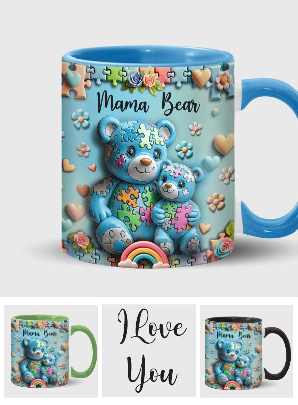 Mama Bear - Personalized Autism Awareness Accent Mug