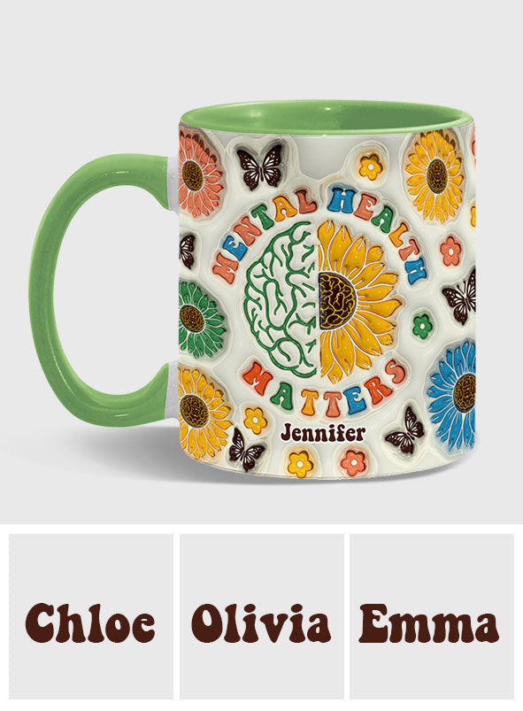 La santé mentale compte - Mug personnalisé pour la sensibilisation à la santé mentale