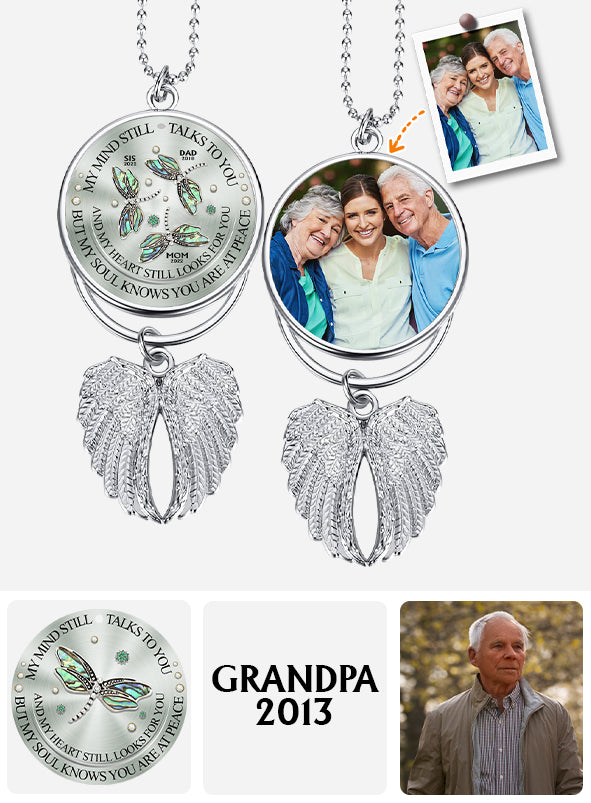 Mes pensées te parlent encore - Ornement commémoratif personnalisé en forme d'ailes