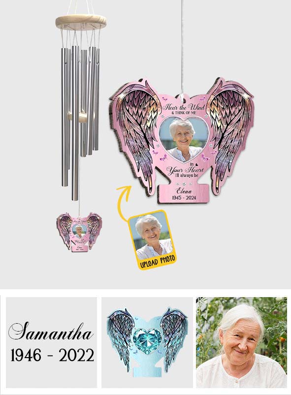 Carillon éolien commémoratif personnalisé « Écoutez le vent »