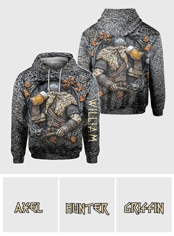 Légende du guerrier viking buveur - T-shirt viking personnalisé intégral