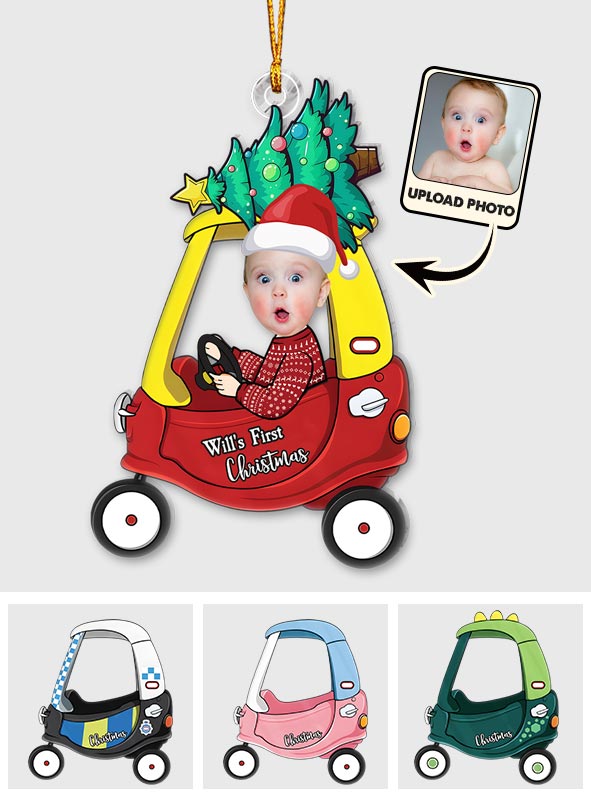 Premier Noël de bébé - Ornement transparent personnalisé pour nouveau-né