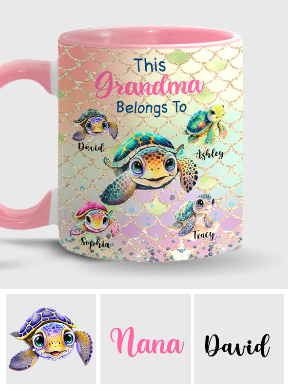 This Grandma Mom Belongs To - Personalized Grandma Accent Mug