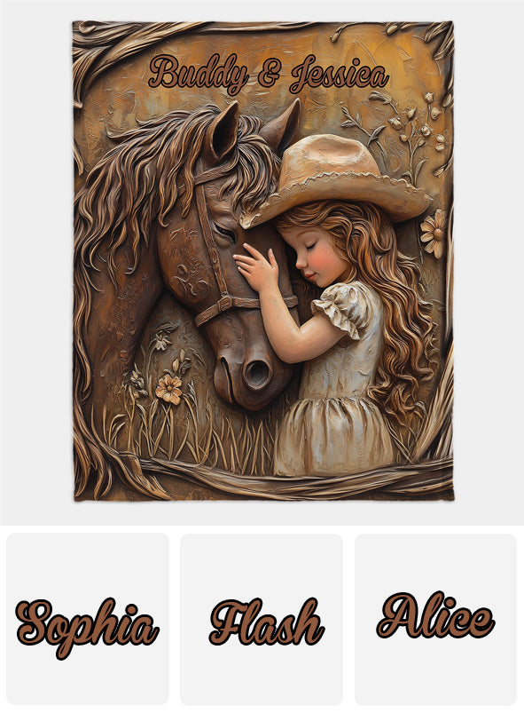 Just A Girl Who Loves Horse - Personalized Horse Blanket