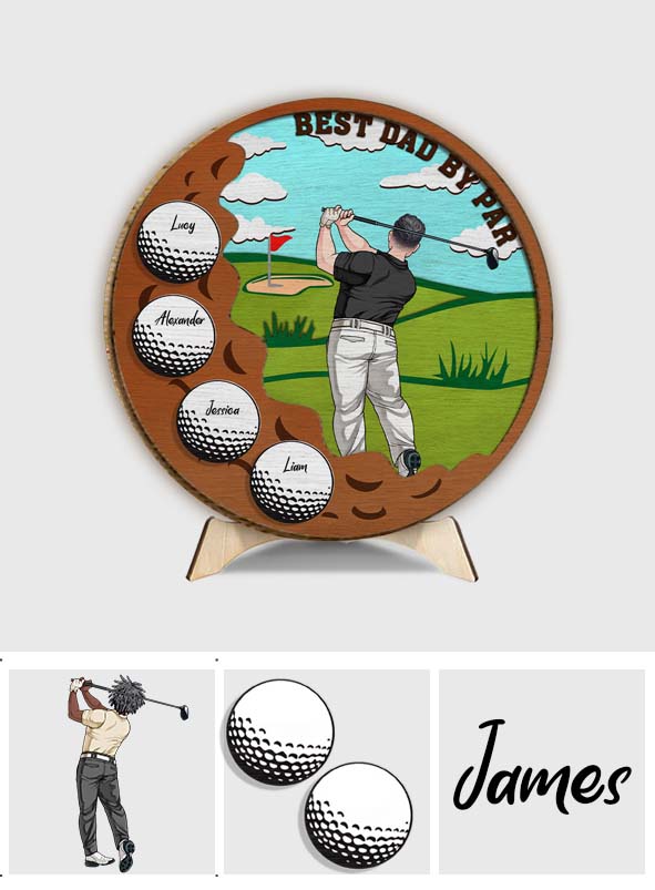 Meilleur papa par Par - Plaque en bois personnalisée à 2 couches « Papa »