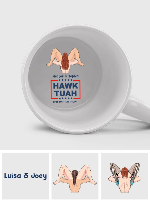 Mug Hawk Tuah - Message caché personnalisé pour couple