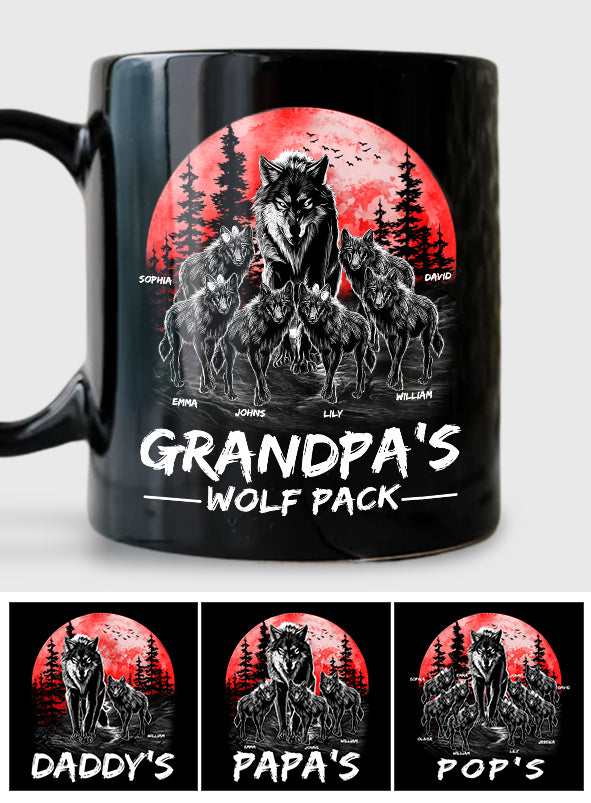 Grandpa's Wolf Pack - Personalized Grandpa Mug