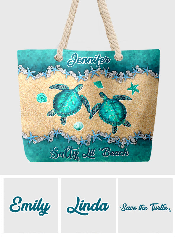 Sac de plage personnalisé Beach Please version tortue - Sac de plage tortue