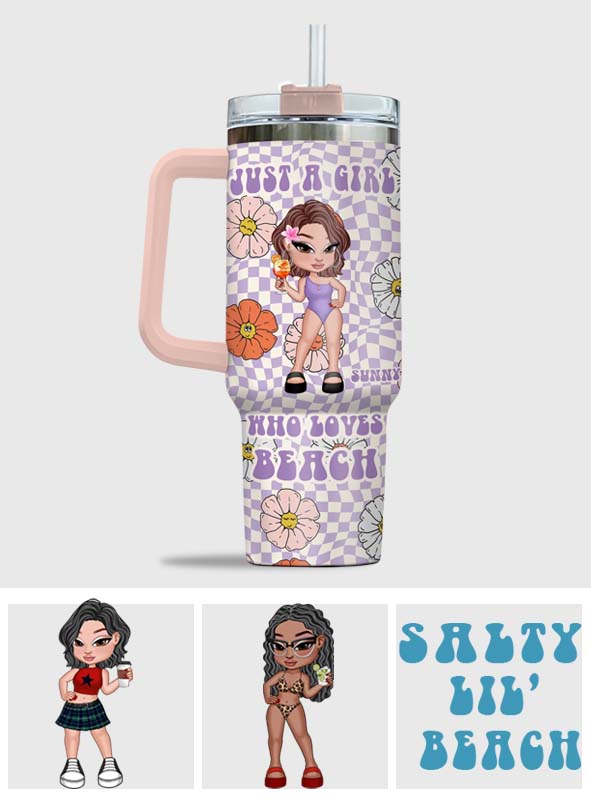 Gobelet isotherme personnalisé Feral Girl Summer - Amoureux de la mer avec anse