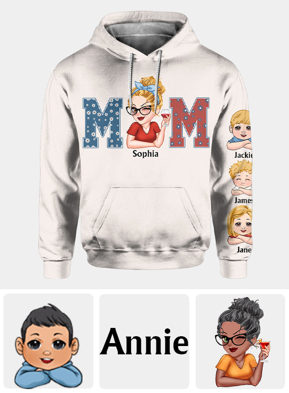 T-shirt personnalisé « American Mama Any Title Vintage Retro Style » - T-shirt « Mère » intégral