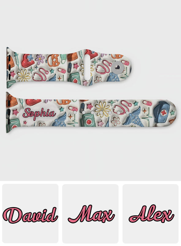 Vie d'infirmière - Bracelet Apple Watch personnalisé pour infirmières