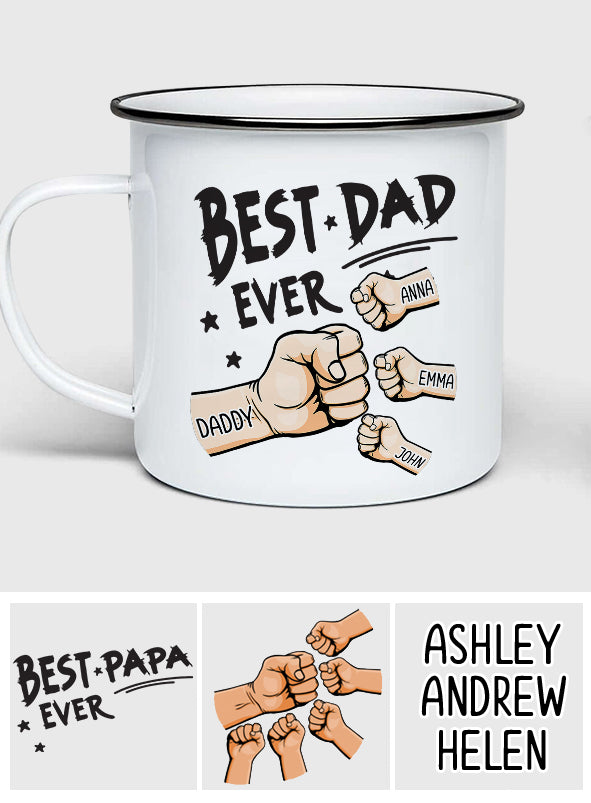 Meilleur papa du monde - Mug émaillé personnalisé « Meilleur papa du monde »